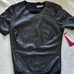 Commando foe leather black bodysuit size small